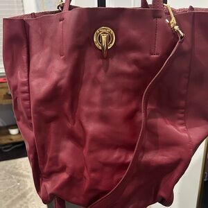 Rachel Zoe Burgundy Tote with Gold Hardware